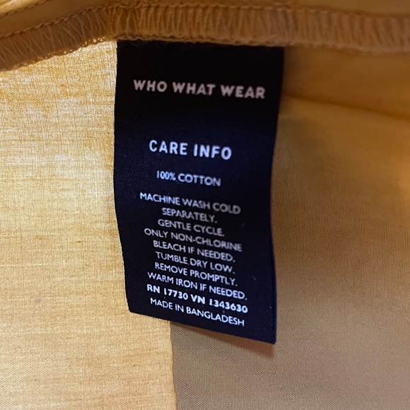 WHO WHAT WEAR MUSTARD YELLOW TIE STRAP TANK TOP SIZE LARGE - Picture 3 of 5